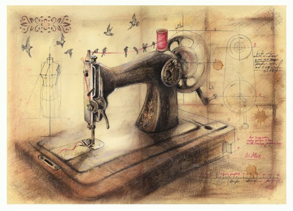 Швейная машинка стилизованная