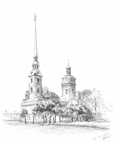 Санкт-Петербург зарисовки Петропавловская крепость