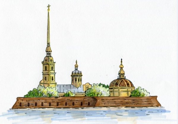 Силуэты Санкт-Петербурга Петропавловская крепость