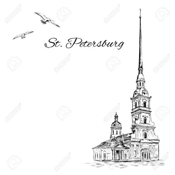 Петропавловская крепость в Санкт-Петербурге Графика
