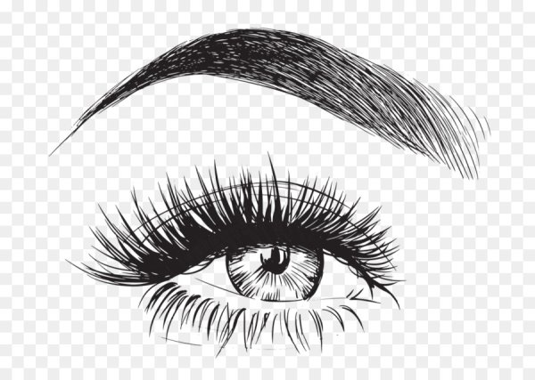 Нарисованный глаз с ресницами