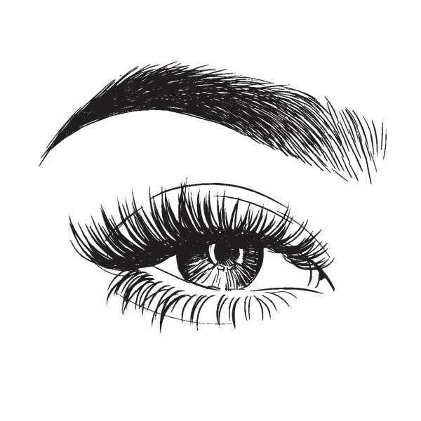 Наращивание ресниц на белом фоне