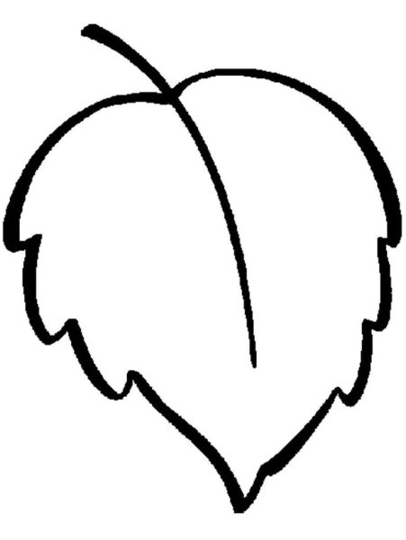Листик раскраска