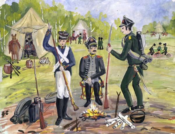 Иллюстрации к Бородино Лермонтова 5 класс