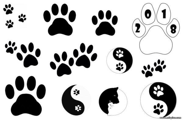Собачья лапка трафарет