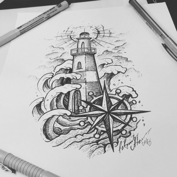 Рисунки лайнером легкие