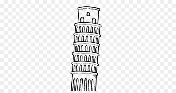 Пизанская башня нарисовать