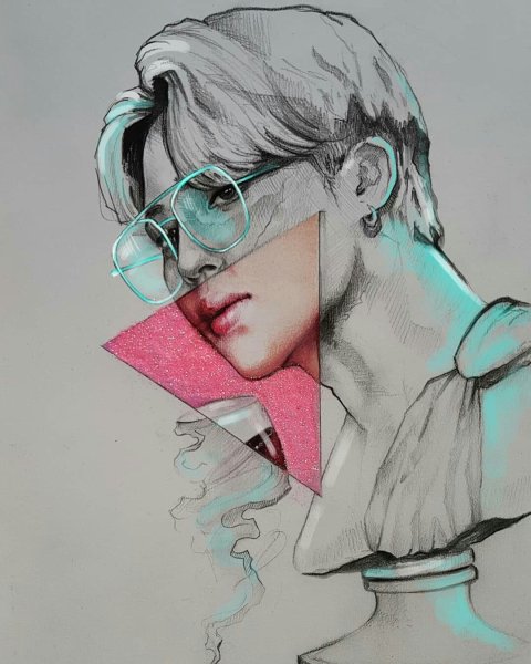 Рисунки арт БТС Чимин