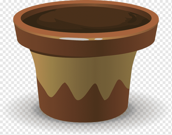 Глиняный горшок на прозрачном фоне