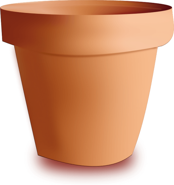Глиняный горшок на прозрачном фоне