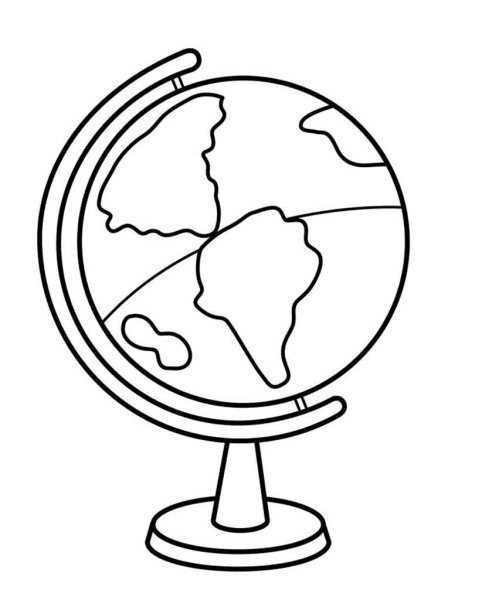 Глобус раскраска для детей