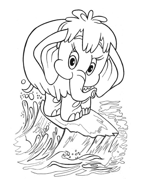 Мама для мамонтёнка раскраска