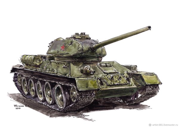 Танк т-34 85 рисунок