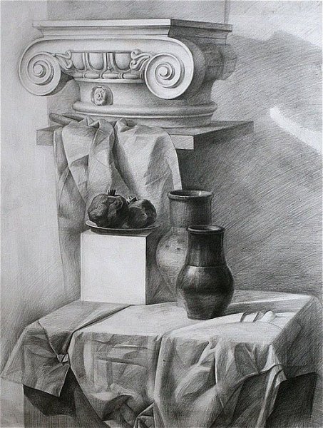 Натюрморт гризайль Академия художеств