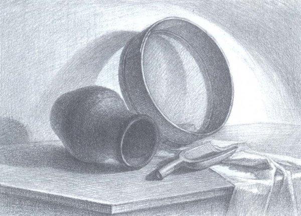 Натюрморт из предметов призматической формы