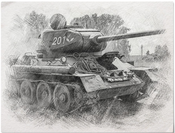 Нарисовать танк т-34
