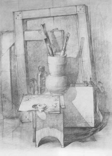 Учебный натюрморт карандашом