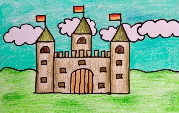 Рисование замка крепости