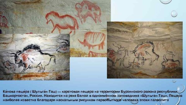 Наскальные рисунки в пещере Шульган Таш