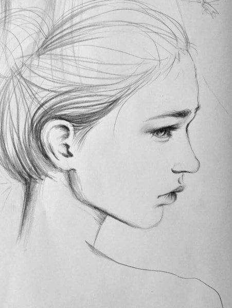 Зарисовка лица в профиль