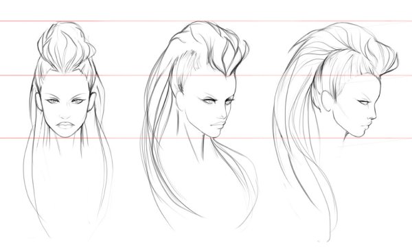 Эскизы женских причесок