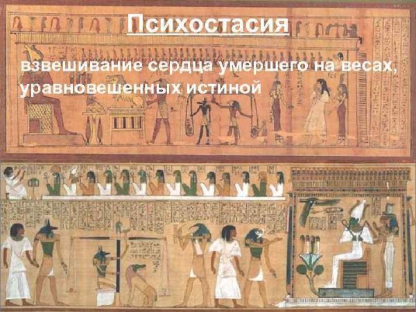 Фреска древний Египет суд Осириса