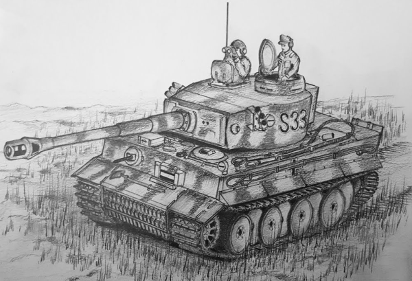 Рисунок танка карандашом