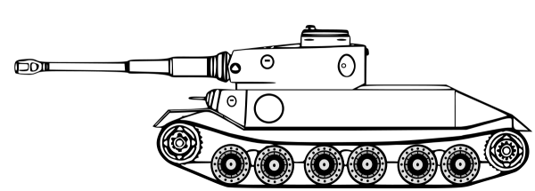 Танк тигр контур сбоку
