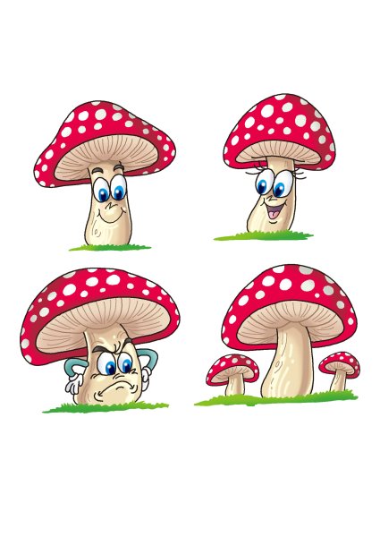 Грибы мультяшные
