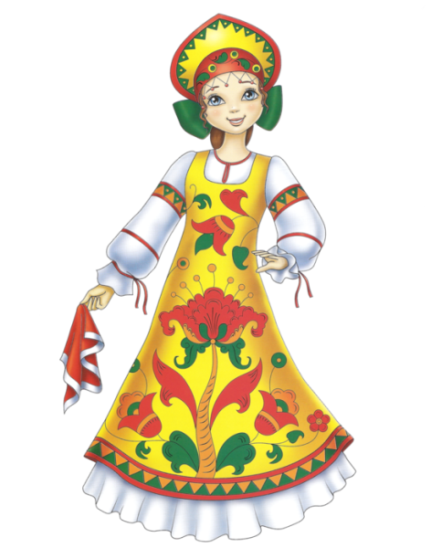 Мультяшная девочка в народном костюме