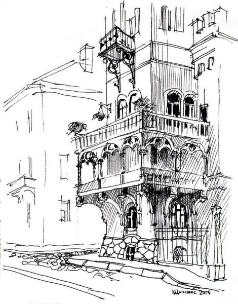 Графические Наброски зданий