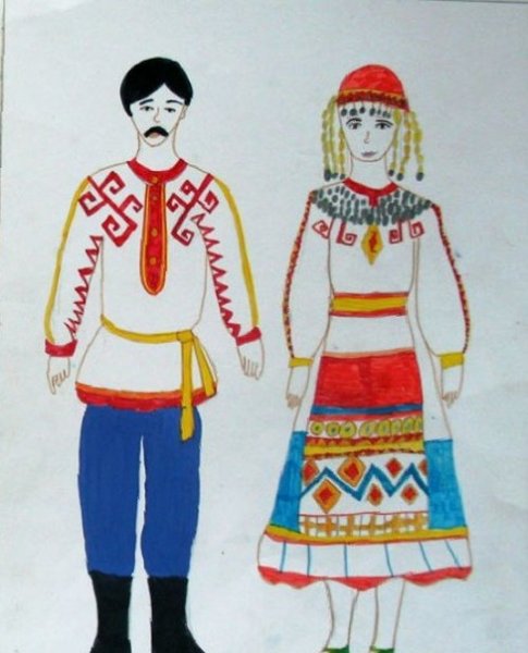 Национальный костюм Татаров раскраска