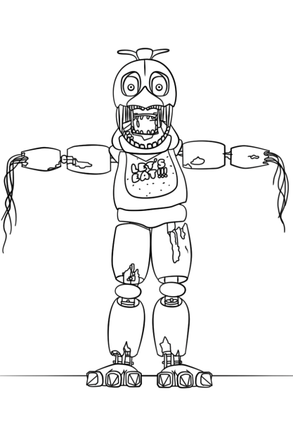 Раскраска АНИМАТРОНИКИ Бонни