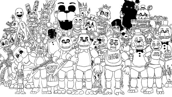 Раскраска АНИМАТРОНИКИ ФНАФ