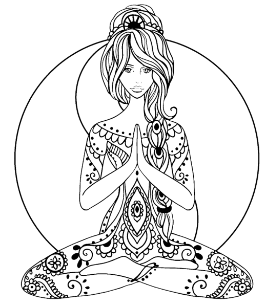 Йога раскраска