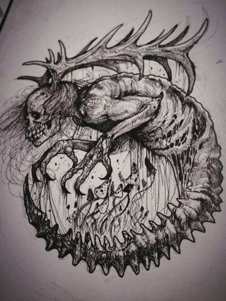 Скетч тату эскиз жуткие