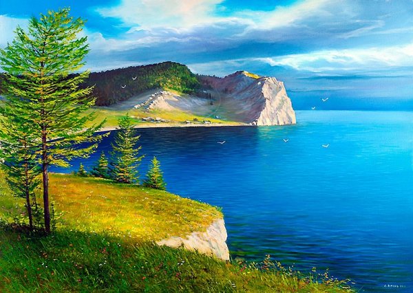 Озеро Байкал живопись