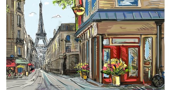 Улица кафе Париж скетчи