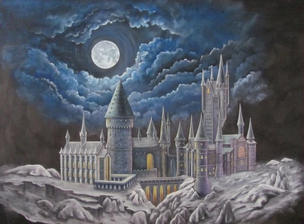 Раскраска Гарри Поттер замок Хогвартс