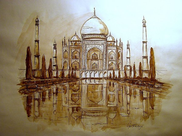 Города пустыни Тадж Махал рисование