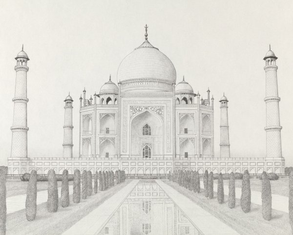 Раскраска храм Тадж Махал Индия