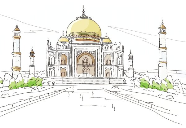 Города пустыни Тадж Махал рисование