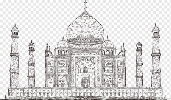 Раскраска храм Тадж Махал Индия