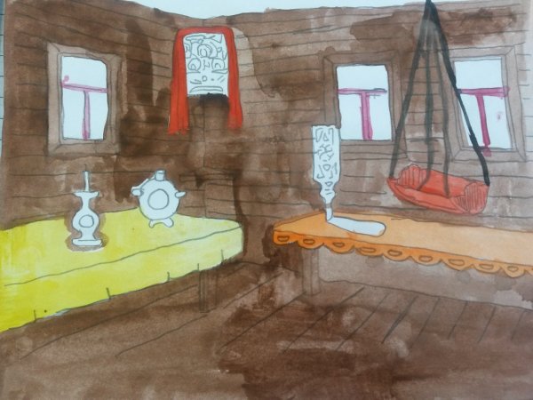 Убранство русской избы рисунки