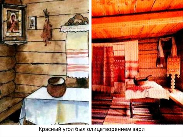 Внутреннее убранство русской избы красный угол