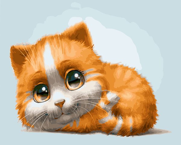 Рыжий котенок мультяшный