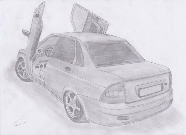 Lada Priora – хэтчбек чертеж