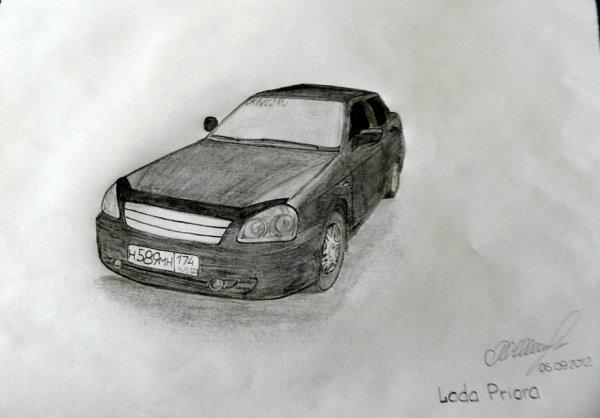 Чертеж Лада Приора седан