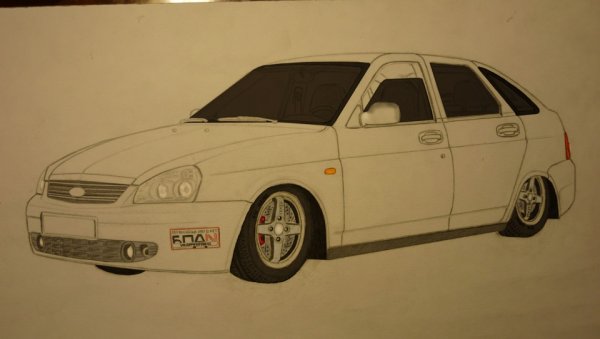 Раскраска заниженной Приоры