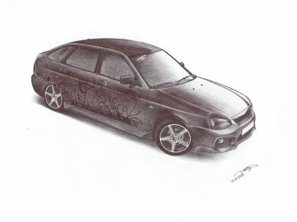 Лада Приора рисунок спереди